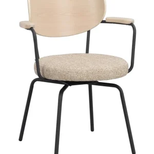 Merrick matstol - Mörkbeige/vitpigmenterad/svart från Rowico Home- Bra Möbler Säker betalning