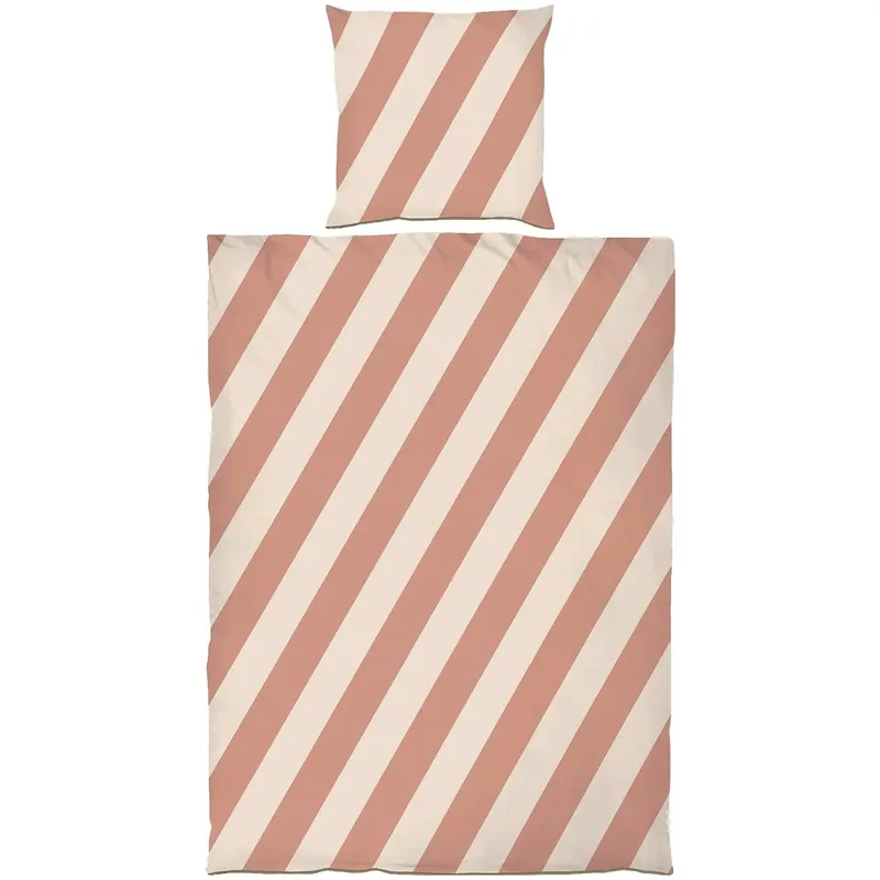 Diagonal Bäddset 140x200 + 60x63 cm, Sand / Brick Köp online