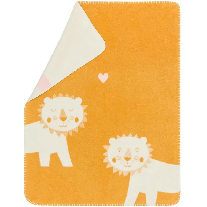 Populärt val Mila Babyfilt 75x100 cm Lion, Gul / Beige