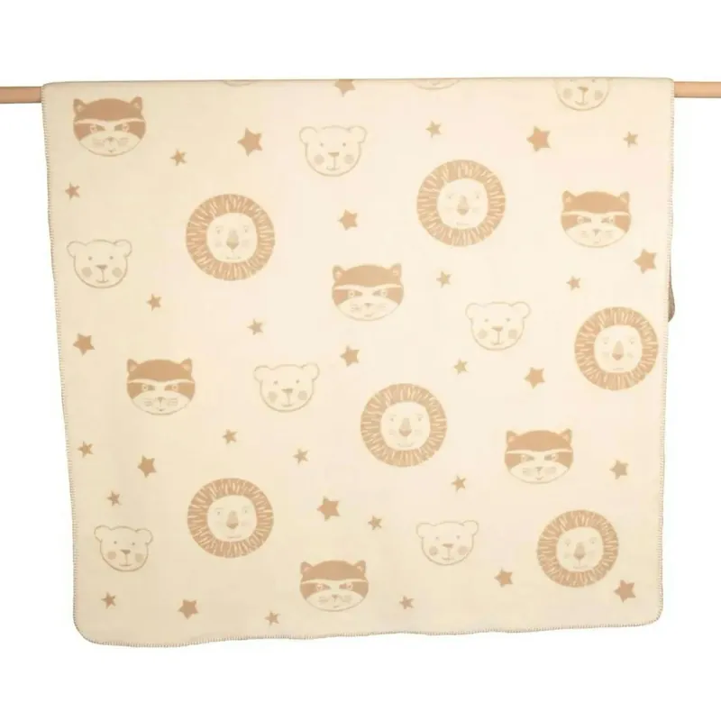 Mila Barnfilt 150x200 cm Lion Raccoon Bear, Off-white Reapris