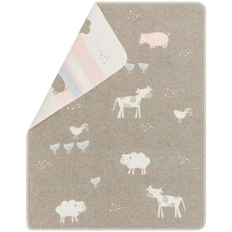 Expressleverans Juwel Babyfilt 70x90 cm Farm Animals, Smoke