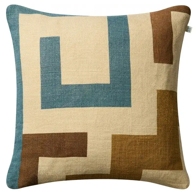Aman Kuddfodral 50x50 cm, Heaven Blue / Taupe / Khaki Rabatt