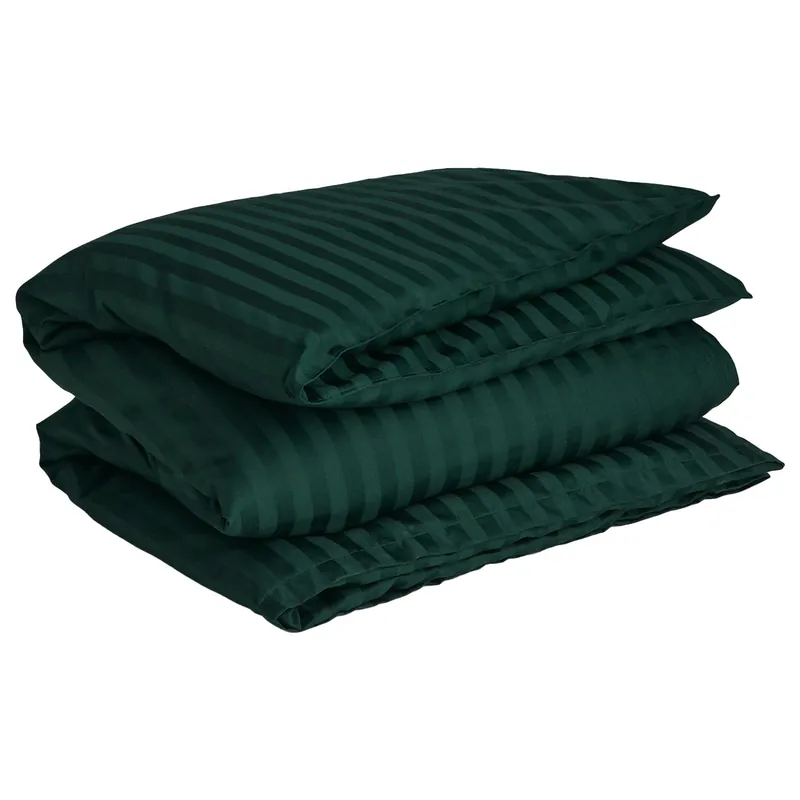Beställ idag Sateen Stripes Påslakan 150x210 cm, Tartan Green