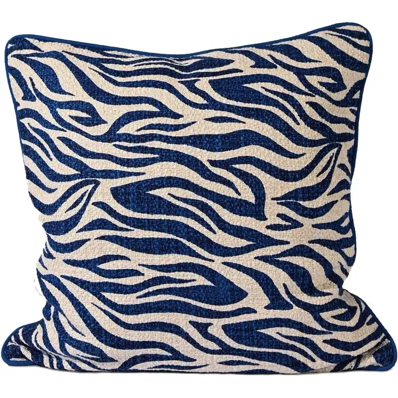 Anima Zebra Kudde 50x50 cm, Blå Billig