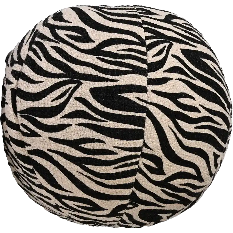 Anima Kudde Rund Zebra, Svart I lager