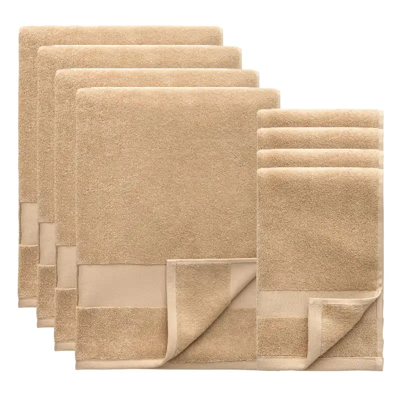 Alva Handduksset 50x70 + 70x140 cm 8-pack, Sand Fynd