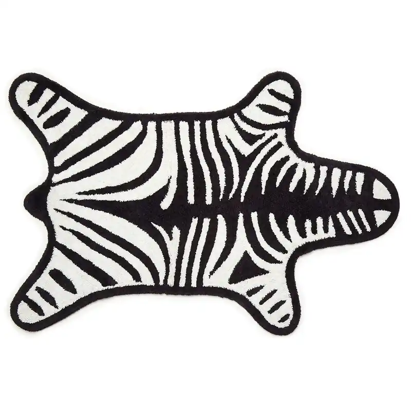 Säker betalning Zebra Badrumsmatta, Svart/Vit