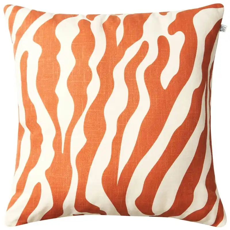 Zebra Kudde 50x50 cm, Orange/Off-white Kampanjpris