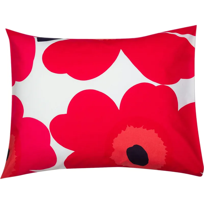 Endast denna vecka Unikko Örngott 80x80 cm, Röd / Vit