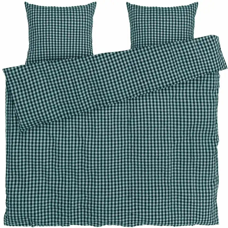Bæk & Bølge Påslakanset 220x220 cm, Grön / Ljusblå Utförsäljning