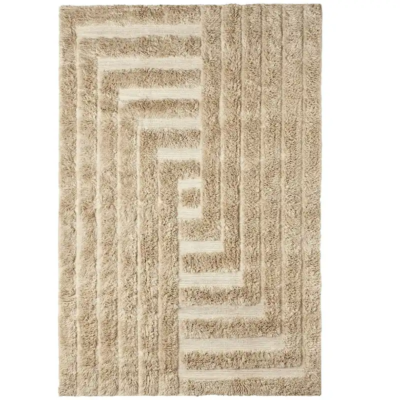 Shaggy Labyrinth Rug Beige Outlet
