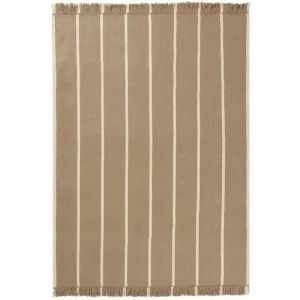 Nyhet Calm Kelim Matta 140x200 cm Off-white / Dark Sand