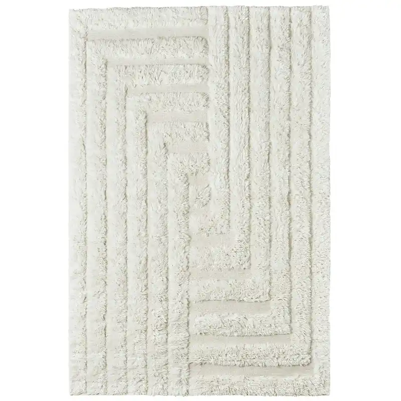 Beställ nu Shaggy Labyrinth Rug White