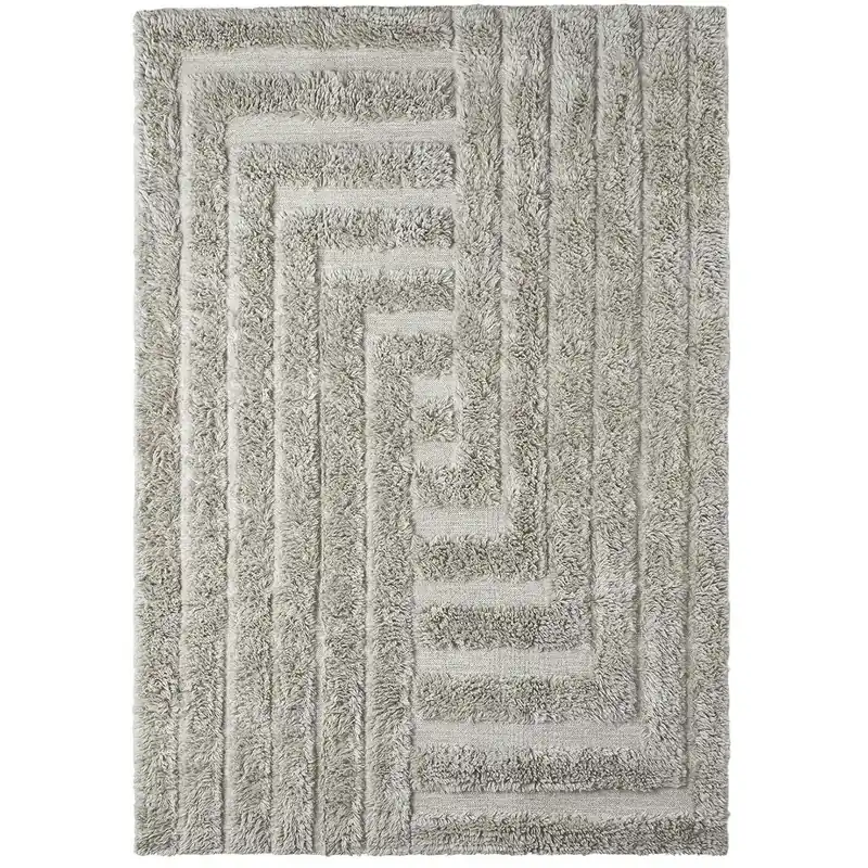 Shaggy Labyrinth Rug Grey Nedsatt pris