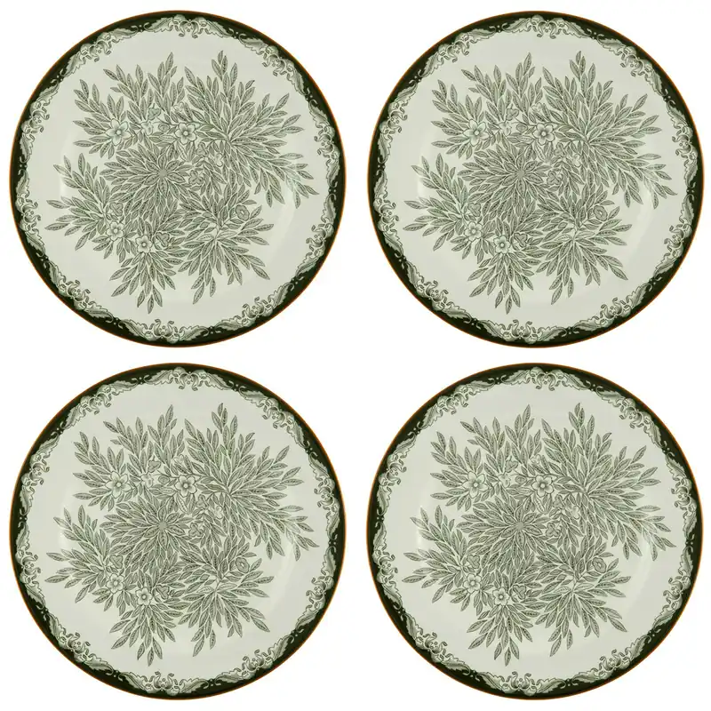 Ostindia Floris Tallrik 27 cm 4-pack, Grön Bästa pris