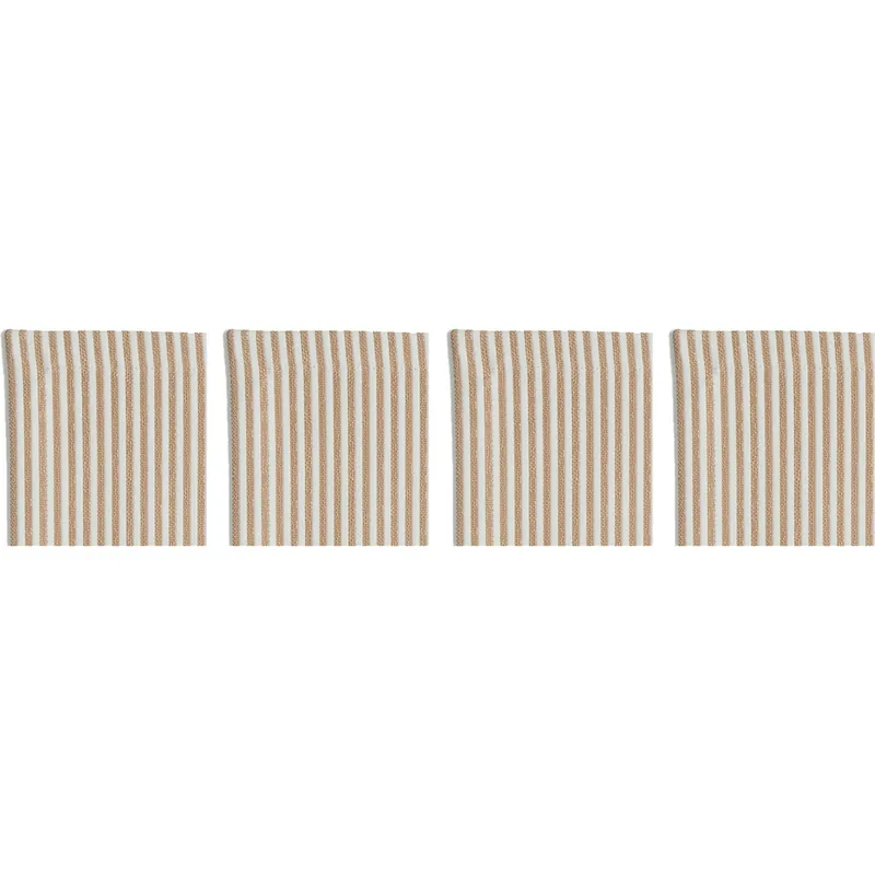 Narrow Stripe Glasunderlägg 10x10 cm 4-pack, Beige Begränsad tid