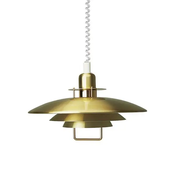 Bästa pris T1214 Primus II taklampa 43cm mässingsfärgad-vit med hiss