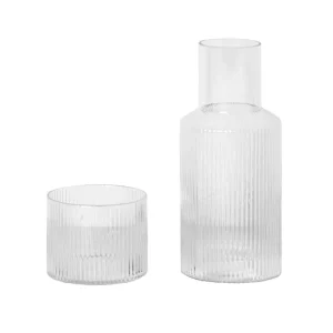 Billig Ripple Small Carafe Set Karaff Med Dricksglas, Klar