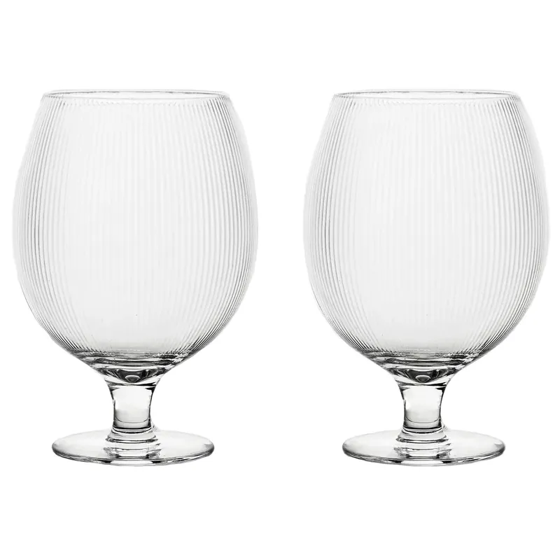 Blanka Ölglas Räfflad 50 cl 2-pack, Klar Rea