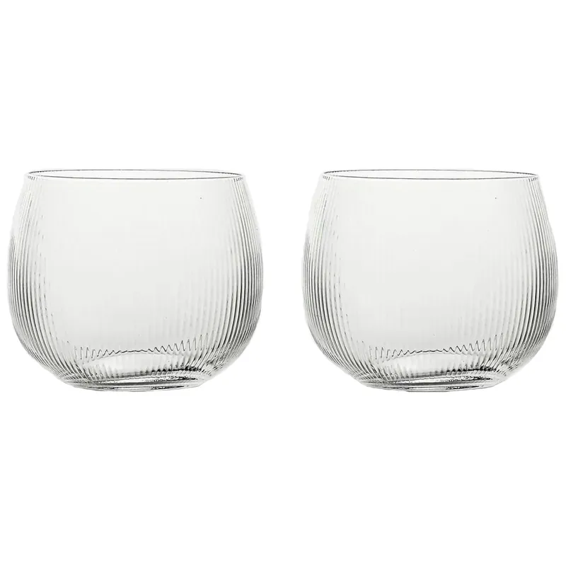 Blanka Dricksglas Räfflad 50 cl 2-pack, Klar I lager