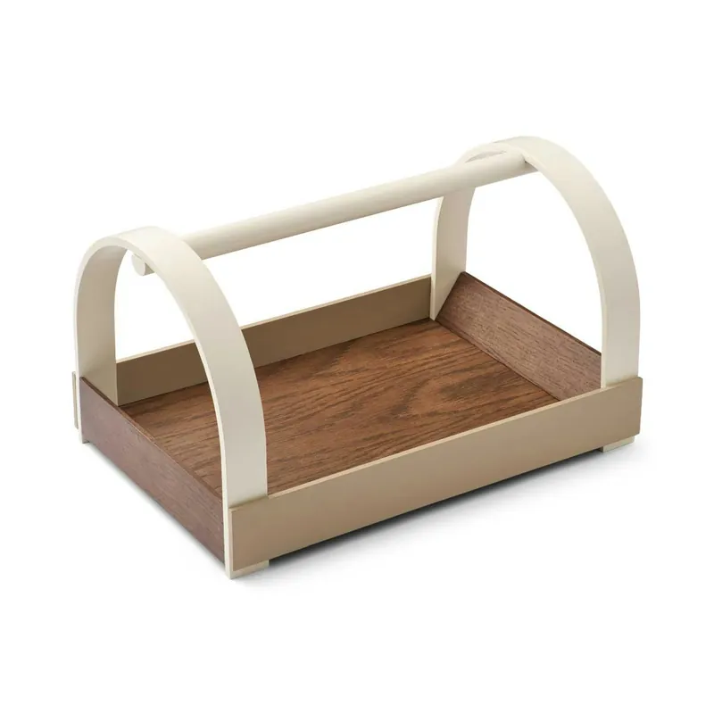Begränsat antal Kydo Bricka, Mörk Ek / Vit / Beige