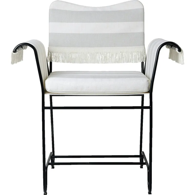 Tropique Matstol Med Fransar, Classic Black / Leslie Stripe 20 Rea