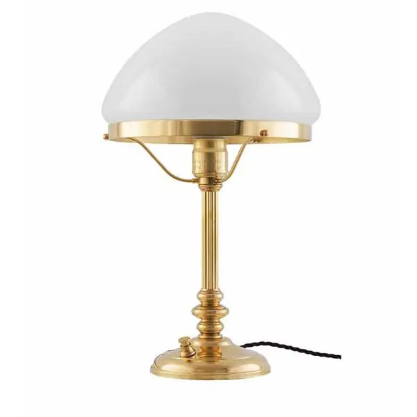 Utförsäljning Karlfeldt bordslampa mässing-vit skärm toppig