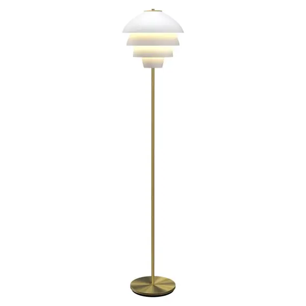 Valencia golvlampa, Mattvit och mässing Outlet
