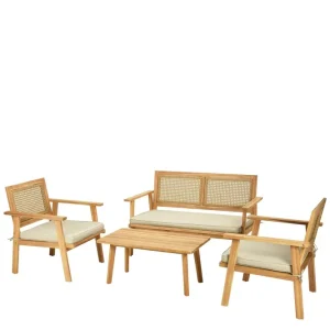Tritante 4-sits Soffgrupp Utomhus - Loungegrupp balkong terrass uteplats - Utemöbler Snabb leverans