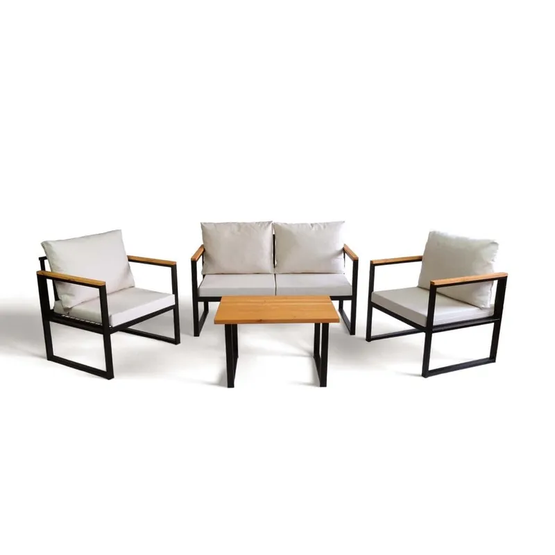 Zevric 4-sits Soffgrupp Utomhus Beige - Utemöbler & utemiljö Kampanjpris