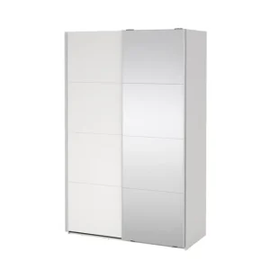 Säker betalning Tvilum Elvos Garderob med Spegel 139x220 cm Vit - Förvaring