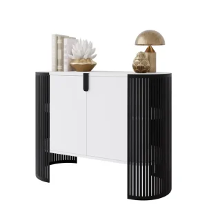 Friend Skänk 120x40 cm Vit/Svart - Förvaring Säker betalning
