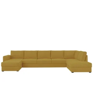 I lager Taberk Bäddsoffa med Divan och Schäslong 5-sits Gul - Möbler