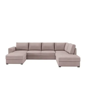 Fynd Taberk Bäddsoffa med Divan och Schäslong 4-sits Rosa - Möbler