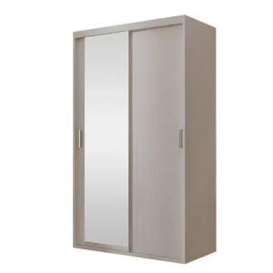 Handla nu Harvinder Garderob med Spegel 120x205 cm Beige - Förvaring