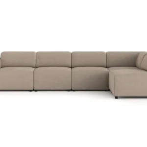Torvasen 5-sits Soffa med Divan Höger i Tyg Greige - Möbler Snabb frakt