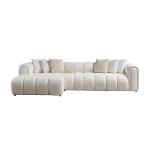 Premium Varrel Soffa med Divan 3-sits Vit - Möbler