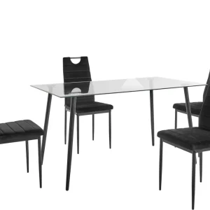 Utförsäljning DESMOI Matgrupp 140 cm Svart - Möbler