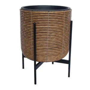 Wicker Blomkruka på stativ 38x38xH49 cm Brun - Inredning & dekor Premium
