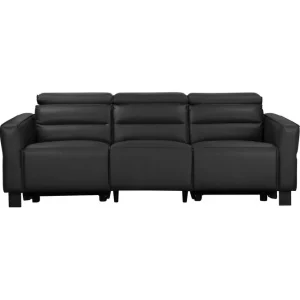 Loft24 Reclinersoffa utan hörn Loft24 Soffa 3-sits Loft24 Carpari med 2 Manuella Fällbara Fotstöd Black Belfast fabric - Möbler Kundfavorit