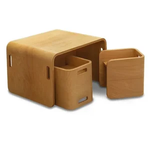 Begränsat erbjudande Bord och stolar set (3 delar) Miraeny Natur - Barn & bebis