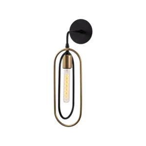 Vägglampa Pindor svart / guld - Belysning Rabatt