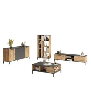 Vardagsrum Möbelset Zephral Atlantic Pine / Antracit - Möbler Expressleverans