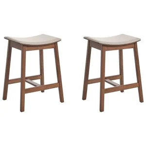 Barstol Dixon set om 2 Beige-Mörkt Trä - Möbler Nyhet