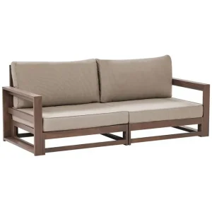 2-sitssoffa Timor Mörkt trä/grått/beige, Ja - Utemöbler Endast idag
