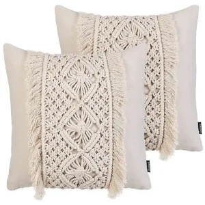 Trygg betalning Prydnadskuddar Kalam set om 2 Beige - Textilier & mattor