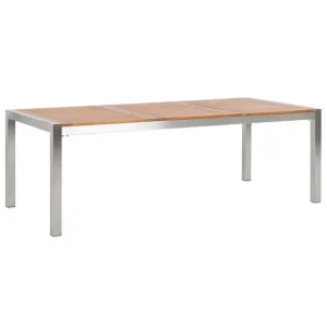 Trygg betalning Trädgårdsbord Grosseto Ljus trä/silver, 100x220x74 cm - Utemöbler