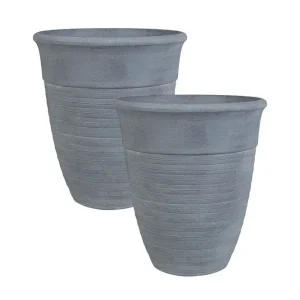 Trädgårdskruka Katalima set om 2 Grå, 50x50x58 cm - Inredning & dekor Kampanjpris