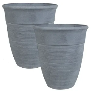 Trädgårdskruka Katalima set om 2 Grå, 43x43x49 cm - Inredning & dekor Trygg betalning