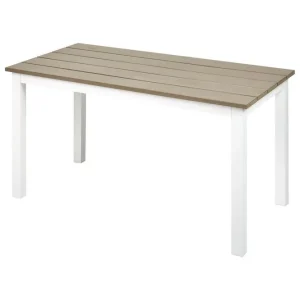 Trädgårdsbord Messina Ljus trä/vit, 52x96x50 cm - Utemöbler Rabatt